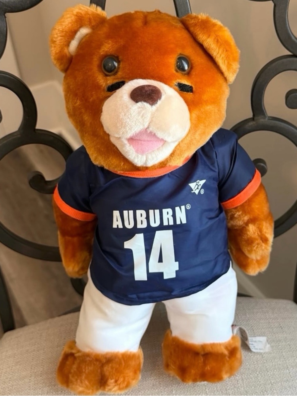 Vintage Auburn Tigers Teddy Bear Plush #14 Officially Licensed NCAA Collectible